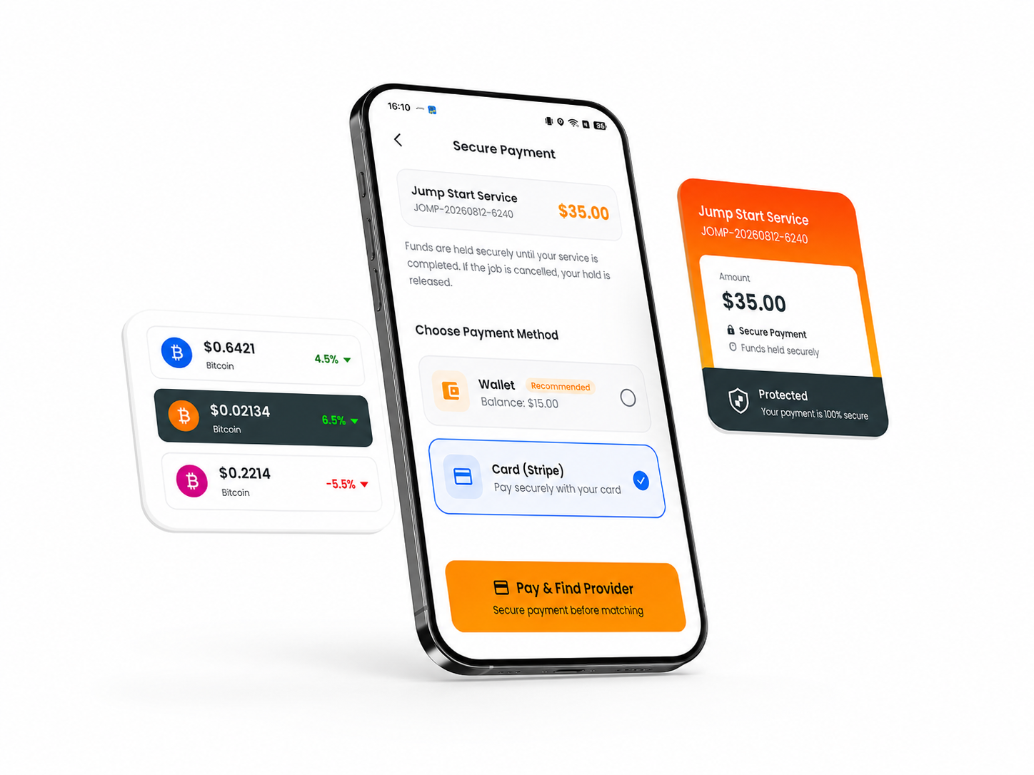 JOMP secure payment screen on mobile