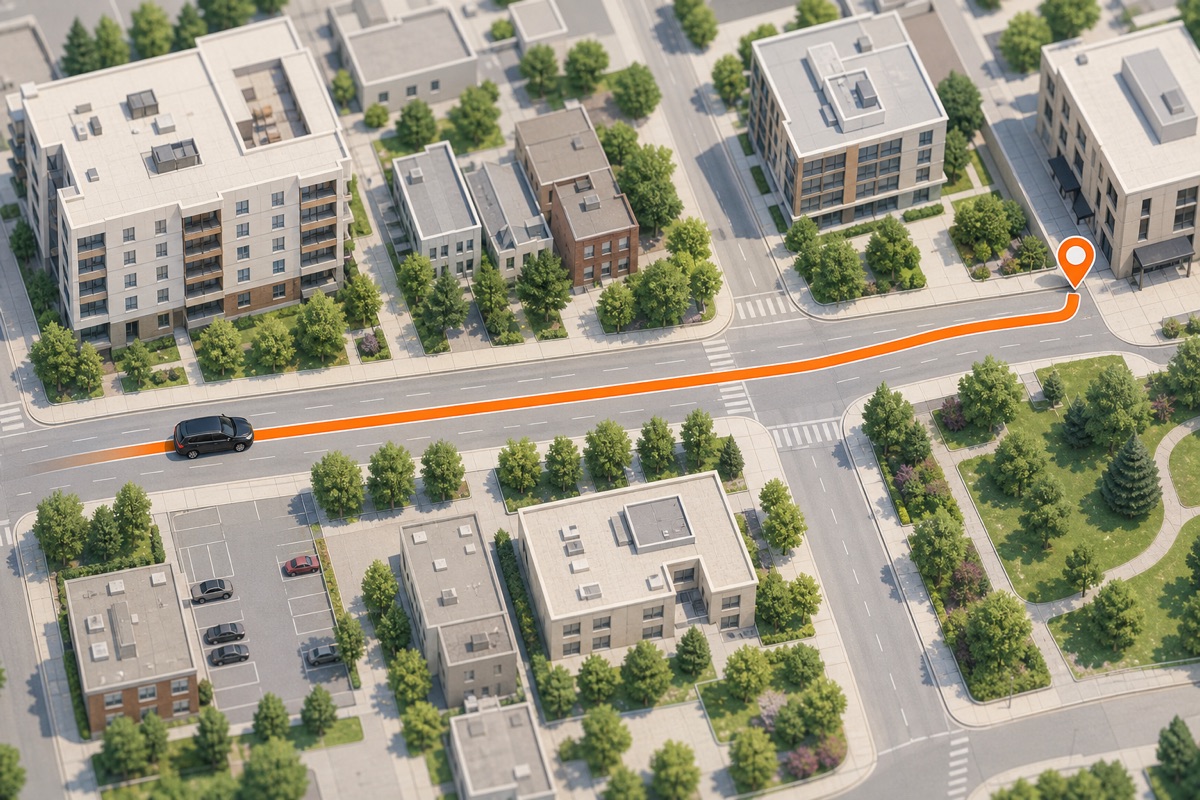 Live map showing a provider approaching the customer